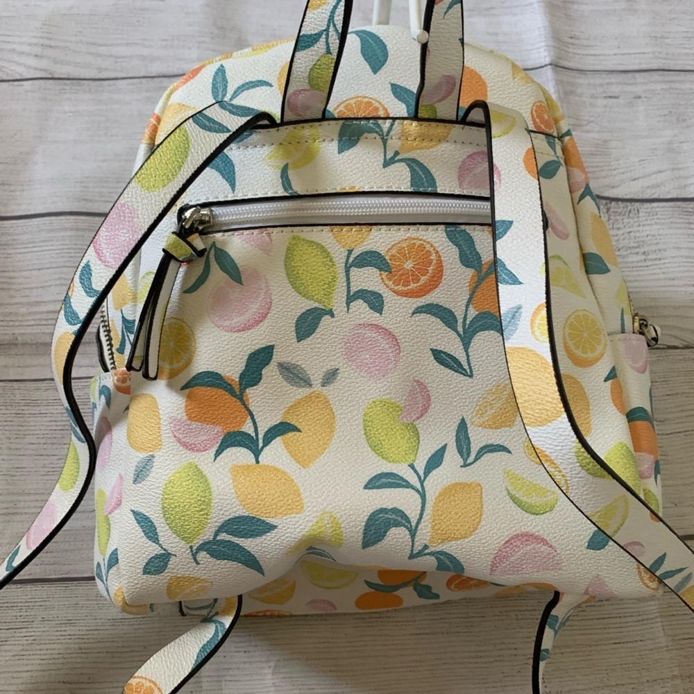 Vibrant Citrus Pattern Women's Faux Leather Backpack from Parfois (Euro brand) - Picture 11 of 11